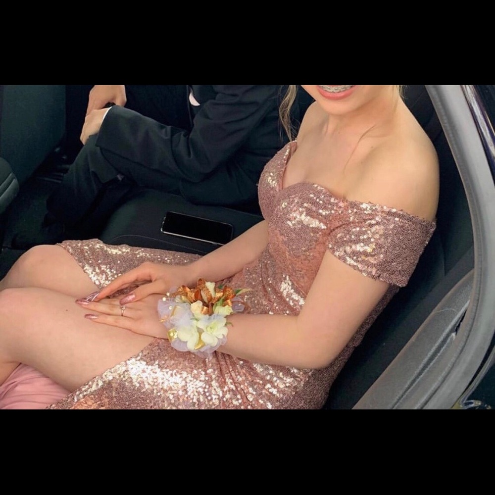 Champagne Sequined Gown